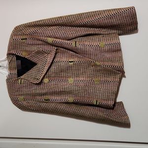 Deborah Cross Fitted Textured Jacket...Art to Wear Woven Chic  sz 10/12